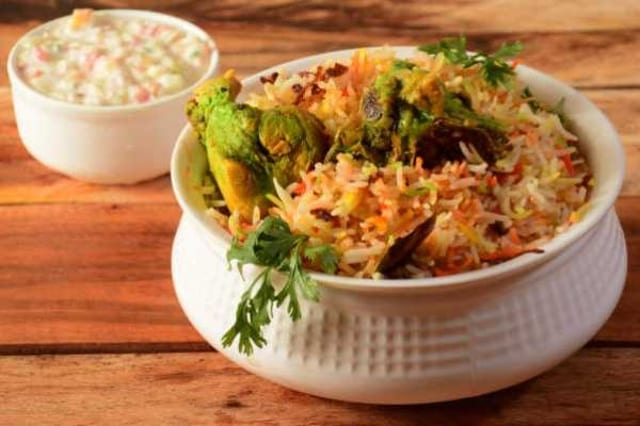 Vegetable Dum Biryani.